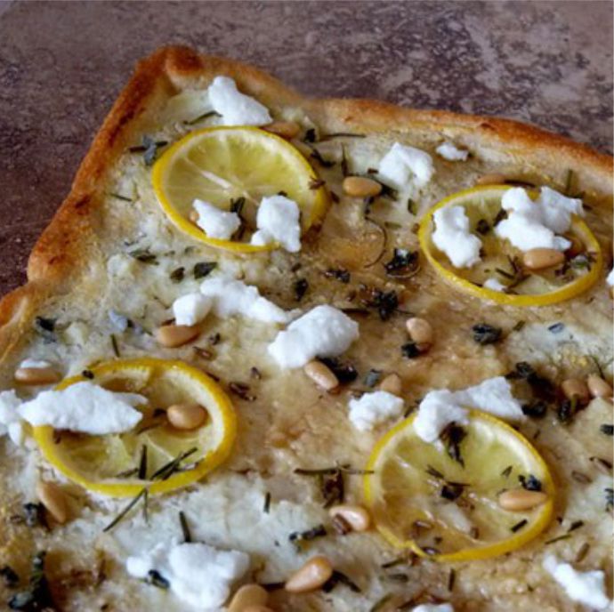 Lemon Ricotta Pizza with Herbs and Honey