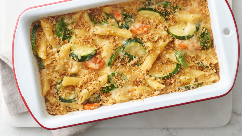 Alfredo Vegetable Pasta Bake (Cooking for 2)