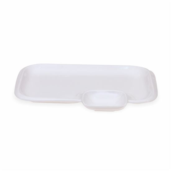 Picture of BONE-CHINA CHIP & DIP RECTANGLE 29CM