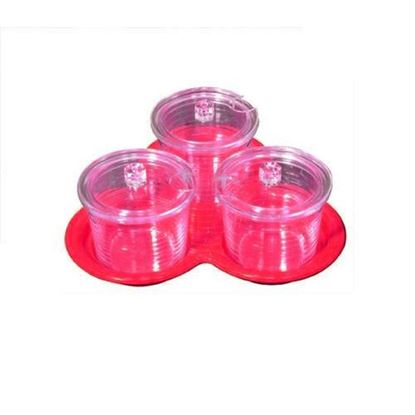 Picture of MUSKAN JAM POT TRAY SET (SMALL) RED