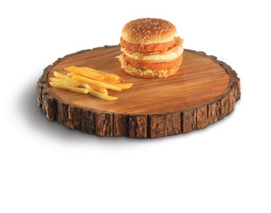 Picture of WOOD BARK PLATTER 9"