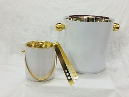 Picture of CK ICE BUCKET 1L GOLD+WHITE 1008