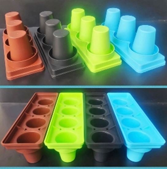 Picture of CHAFFEX CUP HOLDER PLASTIC CYLINDRICAL 3 GRIDS BLACK