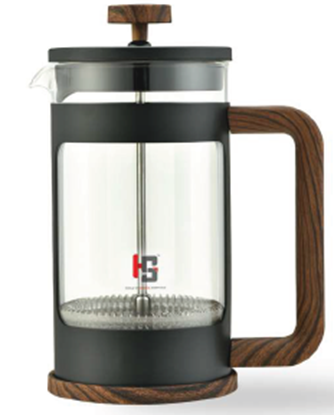 Picture of HS FRENCH COFFEE PRESS 350ML WOOD HANDLE (PLUNGER)