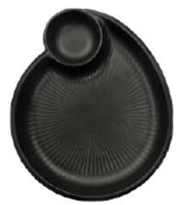 Picture of STN BLK STRIPES ROUND SANDWHICH PLATTER  2309