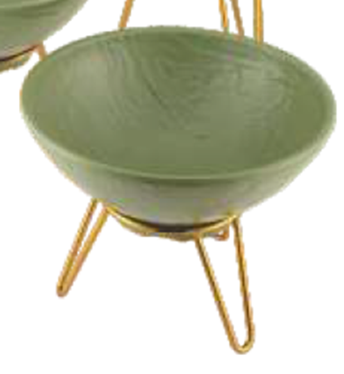 Picture of VNS ML BASIL GREEN BOWL MED W/GOLD STAND