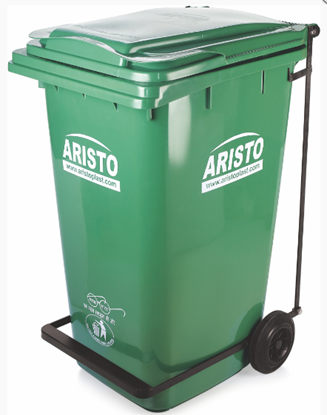 Picture of AST PEDAL BIN W/WHEEL 90LTR GREEN