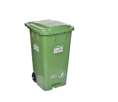 Picture of AST PEDAL BIN W/WHEEL65L GREEN