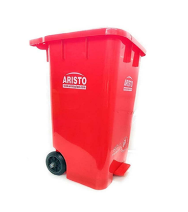 Picture of AST PEDAL BIN W/WHEEL 65LTR RED