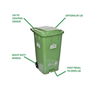 Picture of AST PEDAL BIN W/WHEEL 65LTR RED