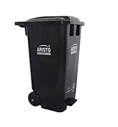 Picture of AST PEDAL BIN W/WHEEL 65L BLACK