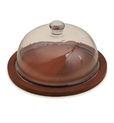 Picture of CDA FOOTED CAKE DOME WOOD
