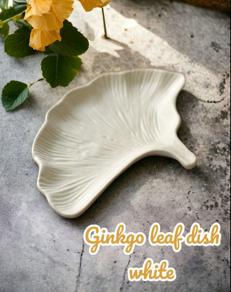 Picture of DN SW GINKGO LEAF DISH WHITE CP-62