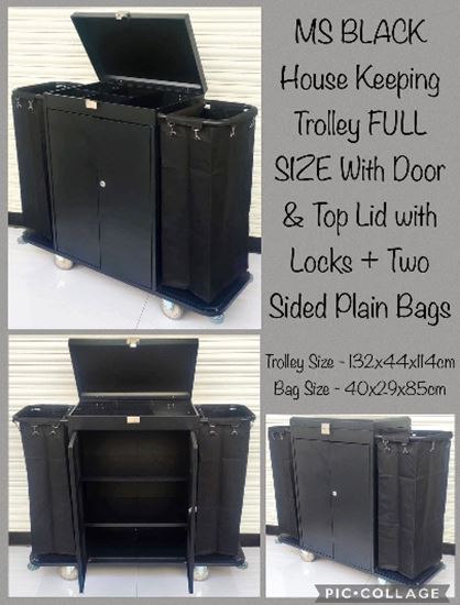 Picture of HK HOUSE KEEPING TROLLEY MS DOUBLE W/DOOR