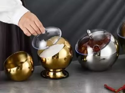 Picture of CHAFFEX GOLD OBLIQUE BOWL W/COVER MED