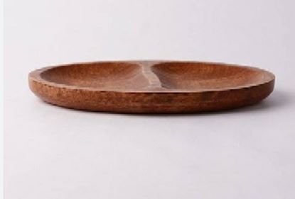 Picture of SHL WOOD OVAL PLATTER W/ PARTITION 12X6