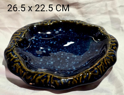 Picture of CC STUDIO BLUE OVAL STONE PLATTER 26.5X22.5CM