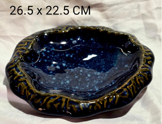 Picture of CC STUDIO BLUE OVAL STONE PLATTER 26.5X22.5CM
