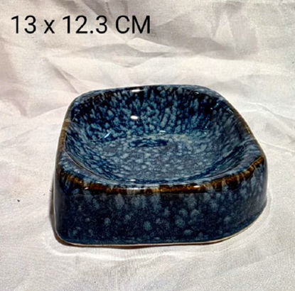 Picture of CC STUDIO BLUE SQUARE STONE DISH BIG 13X12.3