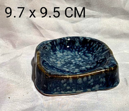 Picture of CC STUDIO BLUE SQUARE STONE DISH SMALL 9.7X9.5
