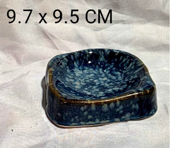 Picture of CC STUDIO BLUE SQUARE STONE DISH SMALL 9.7X9.5