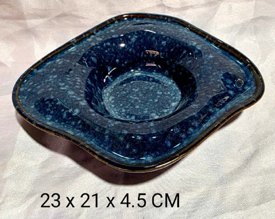Picture of CC STUDIO BLUE PASTA PLATE SMALL 23X21X4.5CM