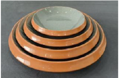 Picture of HNH ML PASTEL ORANGE BROAD RIM PLATTER 14