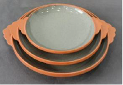 Picture of HNH ML PASTEL ORANGE BROAD RIM WOK PLATTER 15