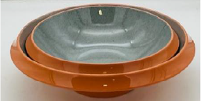 Picture of HNH ML PASTEL ORANGE BROAD RIM BOWLS 10