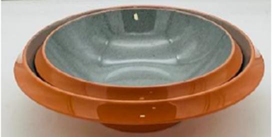 Picture of HNH ML PASTEL ORANGE BROAD RIM BOWLS 10