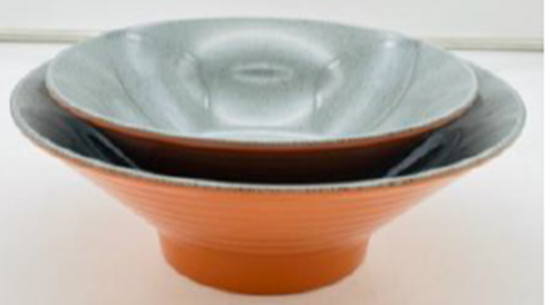 Picture of HNH ML PASTEL ORANGE TAPER RIB BOWLS 10