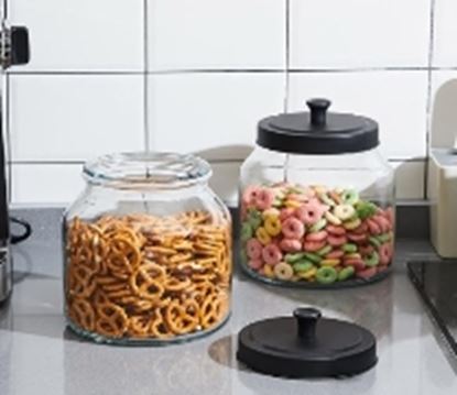 Picture of IMP GK JAR WIDE MOUTH 1.6L BLACK LID H5017A