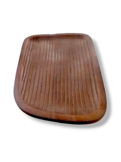 Picture of CK WOOD GROOVES ZIGZAG PLATTER BROWN 26X19 2034