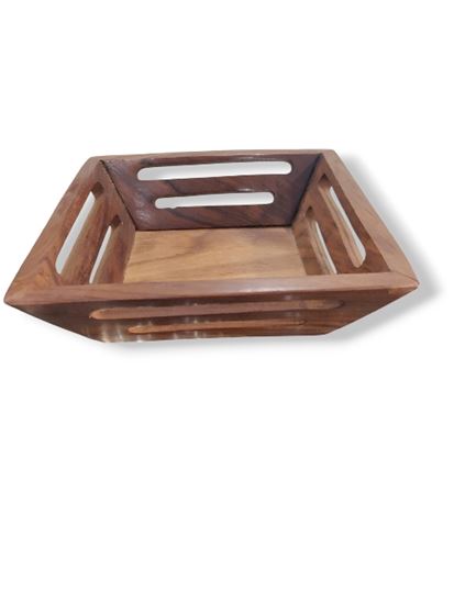 Picture of CK WOOD BREAD BASKET SQ 7X7X3