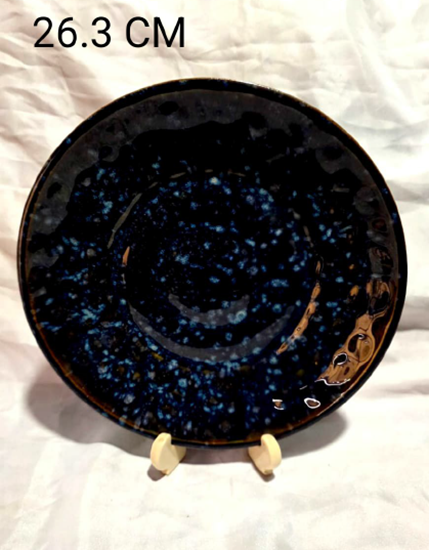 Picture of CC STUDIO BLUE ROUND STONE PLATE 26.5CM