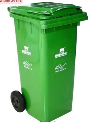Picture of NILKAMAL WASTEBIN 120L W/WHEEL GREEN WB120LOGR