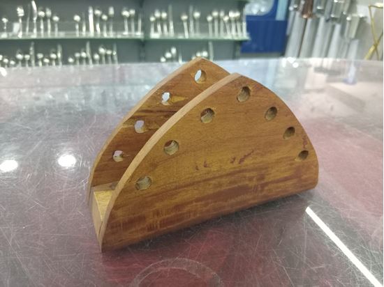Picture of WOOD NAPKIN HOLDER TRIANGLE