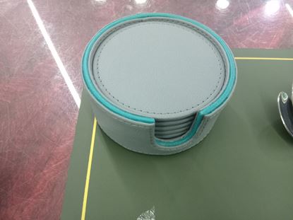 Picture of DTD LEATHER COASTER SET 6P ROUND (AXIS)