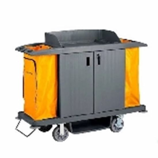 Picture of HK HOUSE KEEPING TROLLEY FIBRE DOUBLE W/DOOR