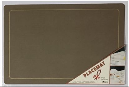 Picture of CHAFFEX TABLE MAT LEATHER GOLD LINE (BROWNISH EARTH)