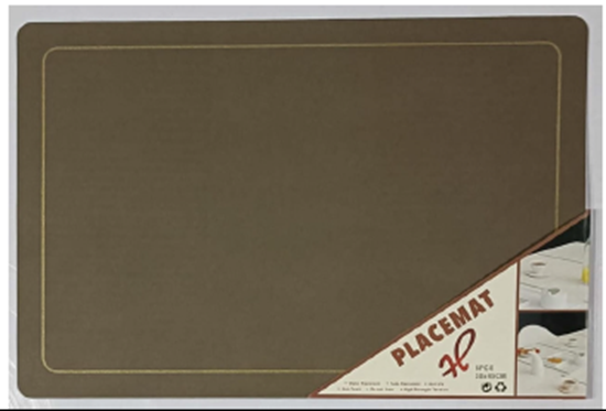 Picture of CHAFFEX TABLE MAT LEATHER GOLD LINE (BROWNISH EARTH)