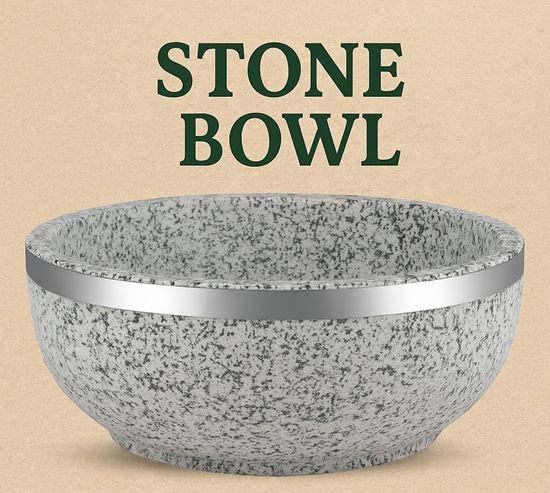 Picture of EMP SPICE STONE BOWL W/SS RIM 18CM 1000 ML