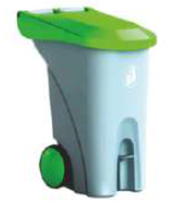 Picture of ACT PEDAL BIN 90L W/WHEEL + GREEN LID