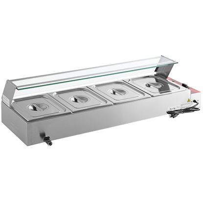 Picture of ELINVER BAIN MARIE W/GLASS LID 4 PAN 1/2-