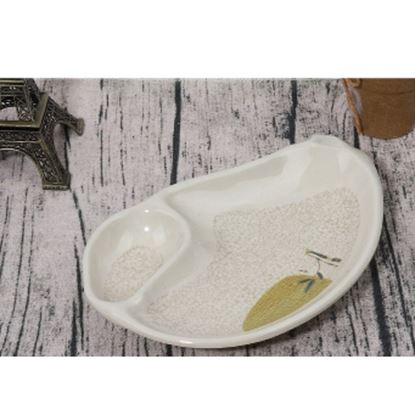 Picture of STN MARBLE DOT CHAT PLATE CURVED 2470