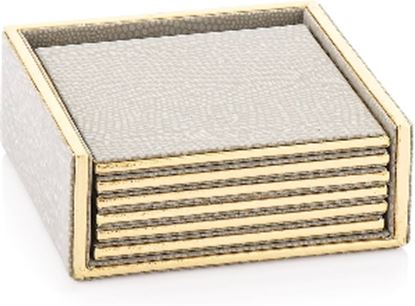 Picture of DTD LEATHER COASTER SET 6P SQ