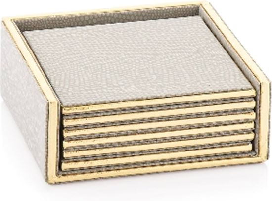 Picture of DTD LEATHER COASTER SET 6P SQ