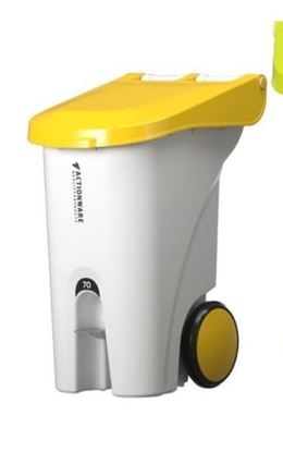 Picture of ACT PEDAL BIN 70L W/WHEEL + YELLOW LID