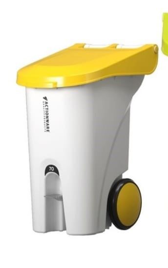 Picture of ACT PEDAL BIN 70L W/WHEEL + YELLOW LID