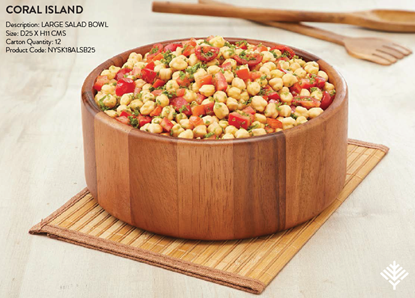 Picture of NYRS WOOD SALAD BOWL LARGE 25CM